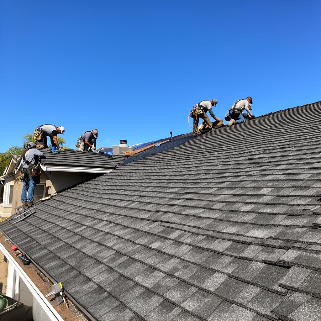 Residential tile and composite roofing installation