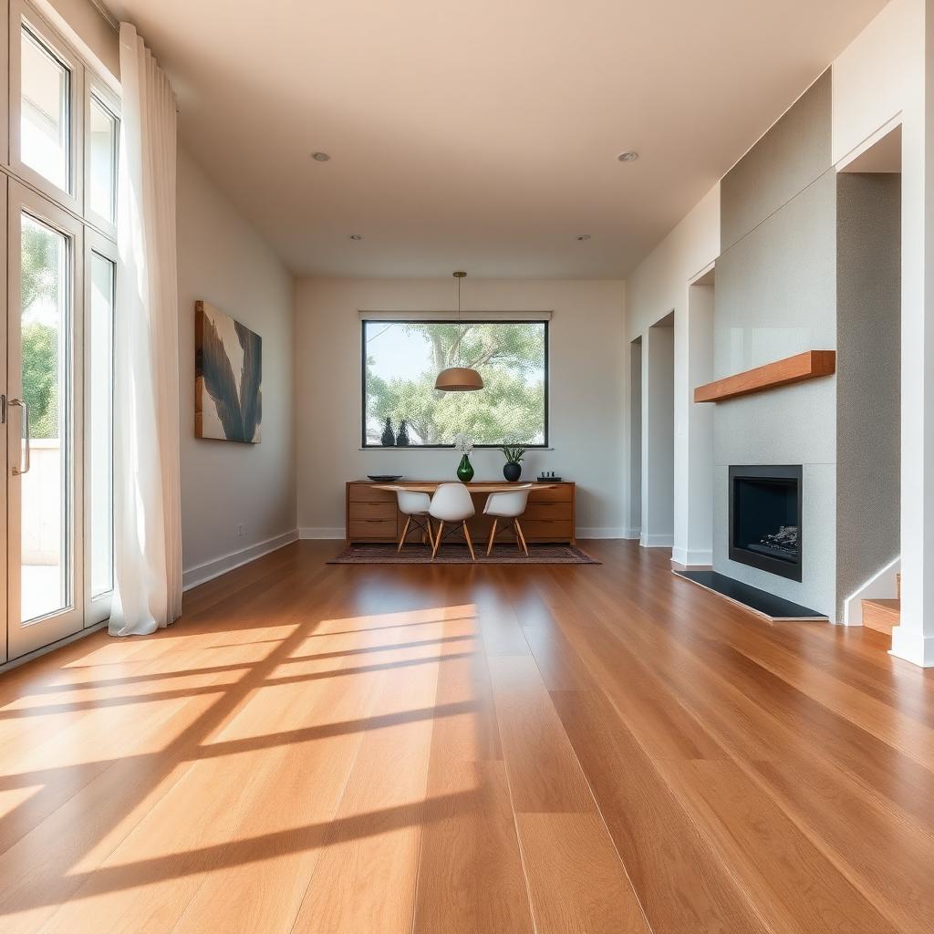 Wide-plank hardwood floor installation and refinishing in a Los Angeles home