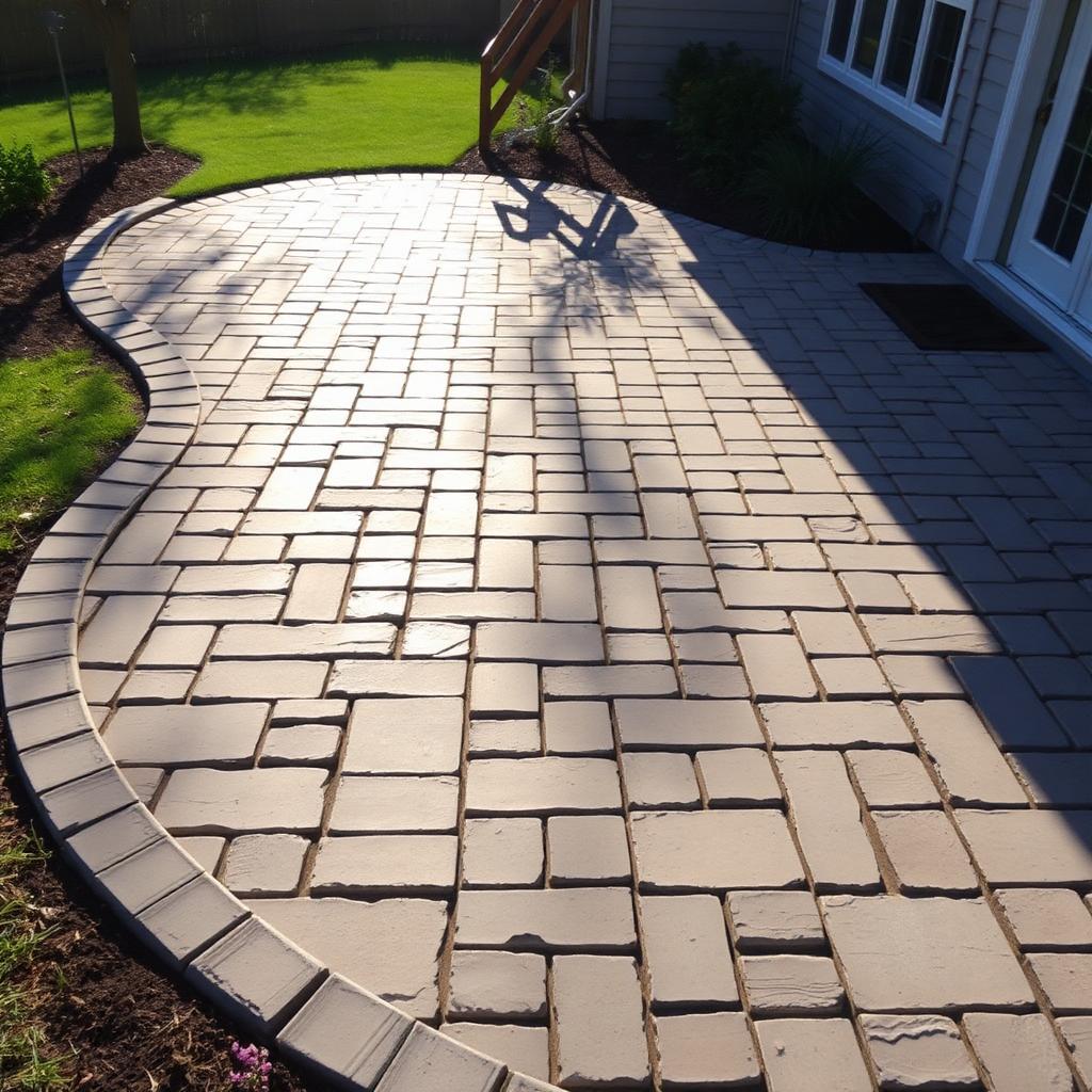 Interlocking stone paver patio and driveway installation